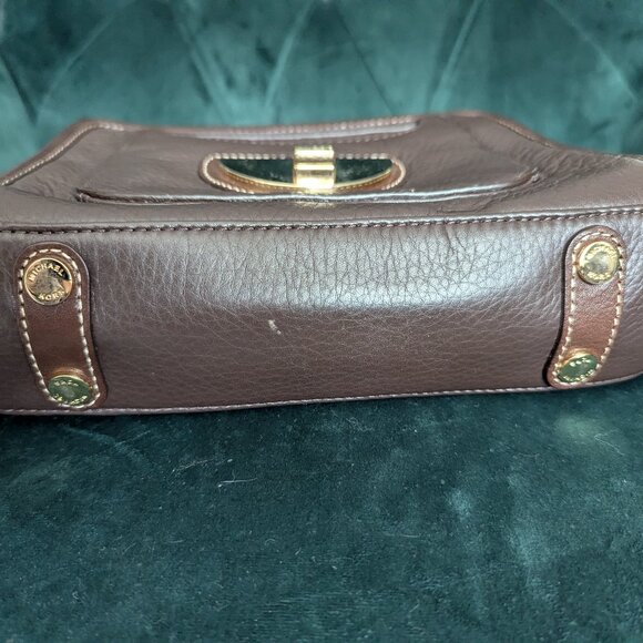 Michael Kors Brown Leather and Calfhair Margo Top Handle Satchel Bag - Picture 6 of 12